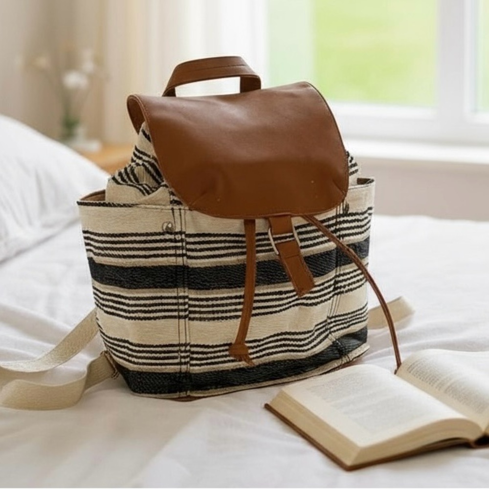 Madden Girl Striped Canvas Backpack – NWOT